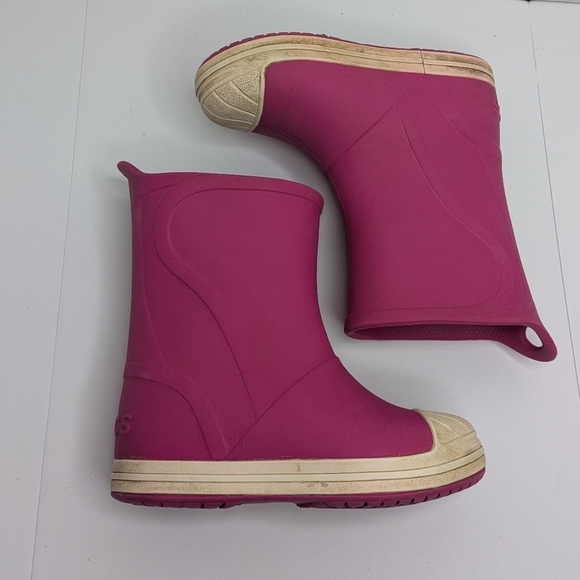 Crocs Hot Pink Rain Boot 10T - Picture 2 of 6